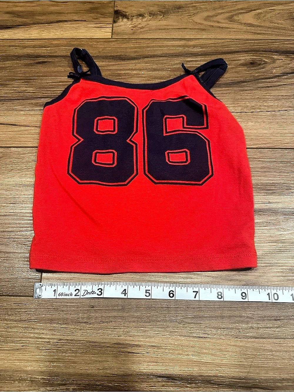Girls Athletic Tank Top Red  with navy Size Medium (8)